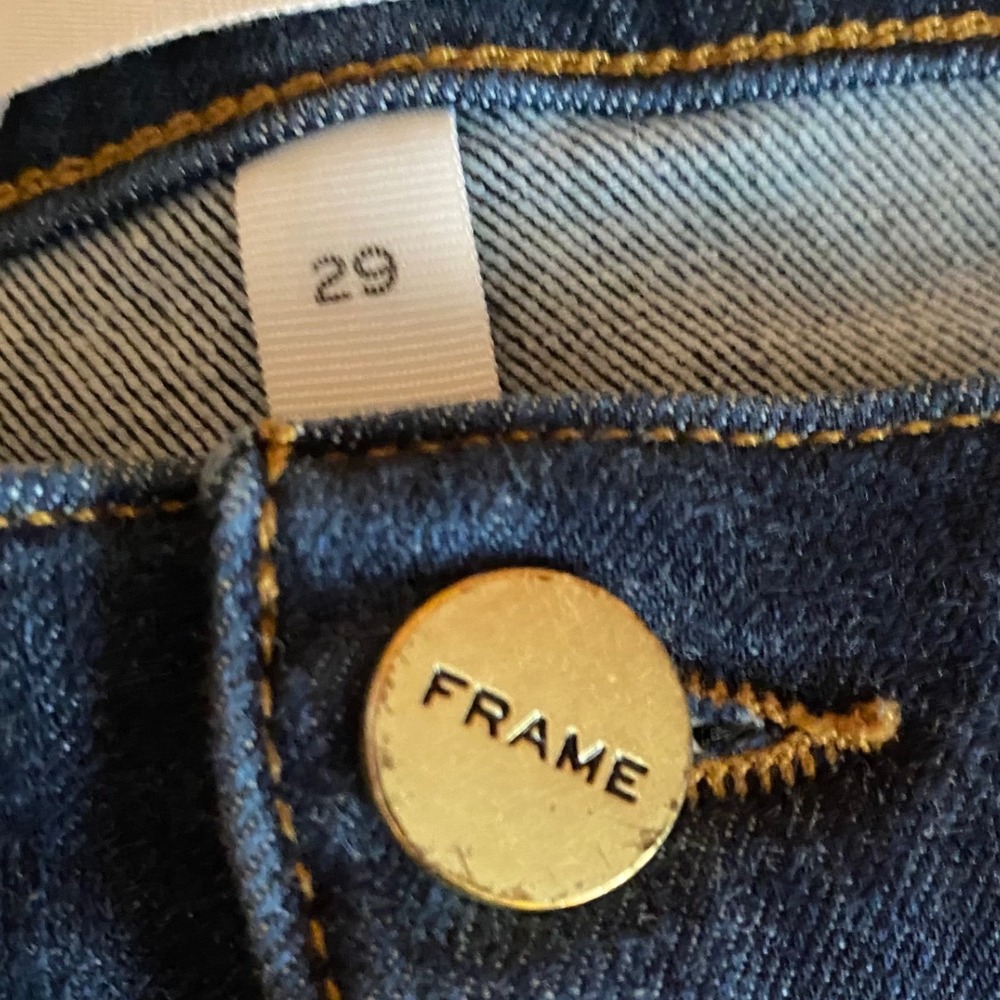 FRAME Le High Skinny Jeans Dark Wash Denim Size 29 - Picture 5 of 8